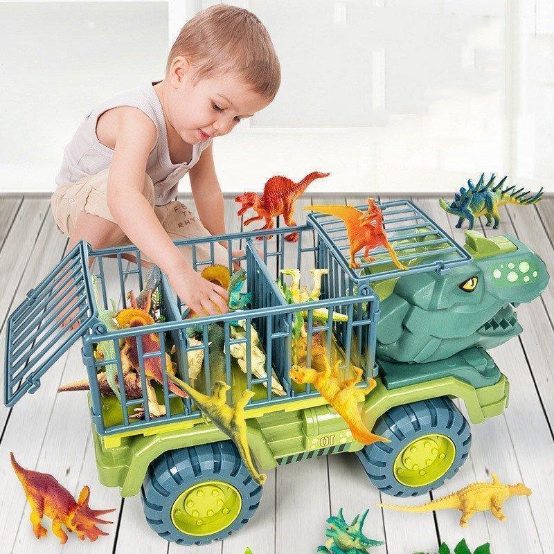 車おもちゃ 恐竜おもちゃ トラックセット DIYカー ミニカーセット ダイナソー玩具 ティラノサウルス 男の子 誕生日